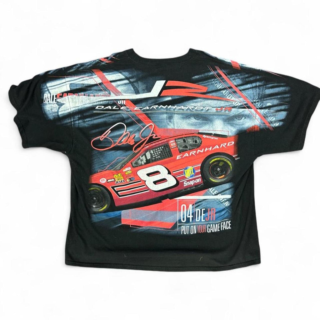 Vintage AOP Dale Earnhardt Jr. Nascar All Over Print T Shirt Large Dominator NOS