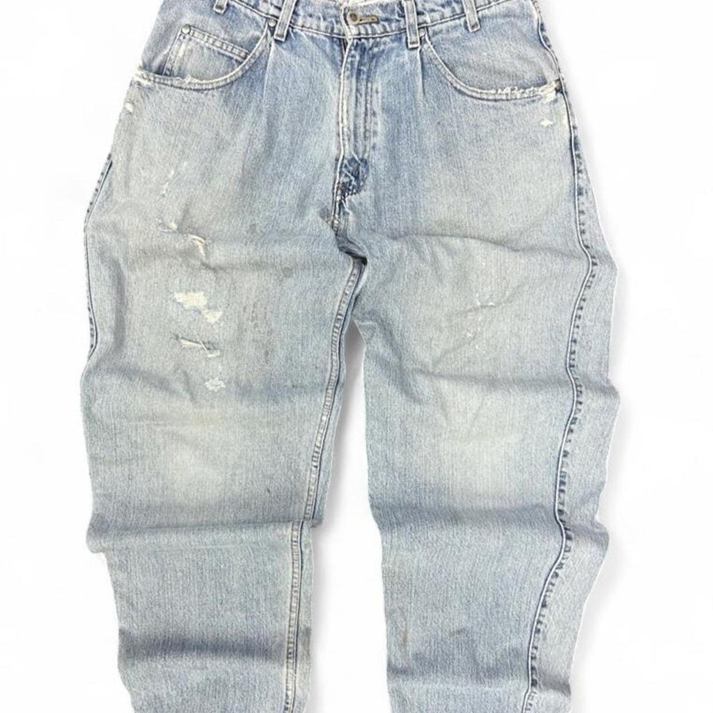 Vintage Levi’s Silvertab Baggy Light wash Raw Cut Distressed Grunge Y-2k Denim