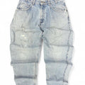 Vintage Levi’s Silvertab Baggy Light wash Raw Cut Distressed Grunge Y-2k Denim