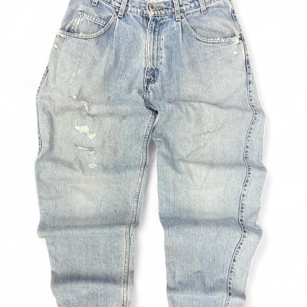 Vintage Levi’s Silvertab Baggy Light wash Raw Cut Distressed Grunge Y-2k Denim