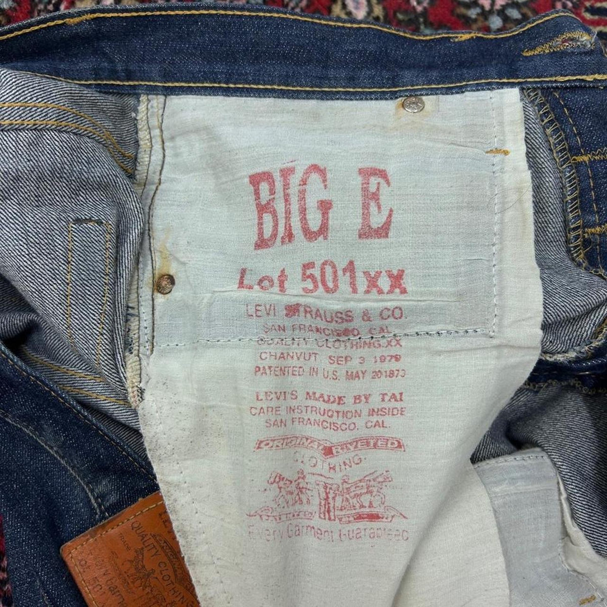Vintage Bootleg Levi’s 501xx Big E Made By Thai
