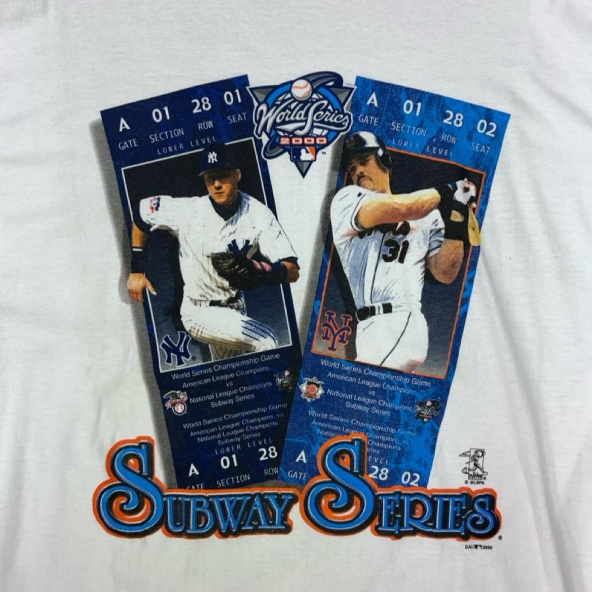 Vintage 2000 New York Yankees World Series T-Shirt Subway Series Derek Jeter