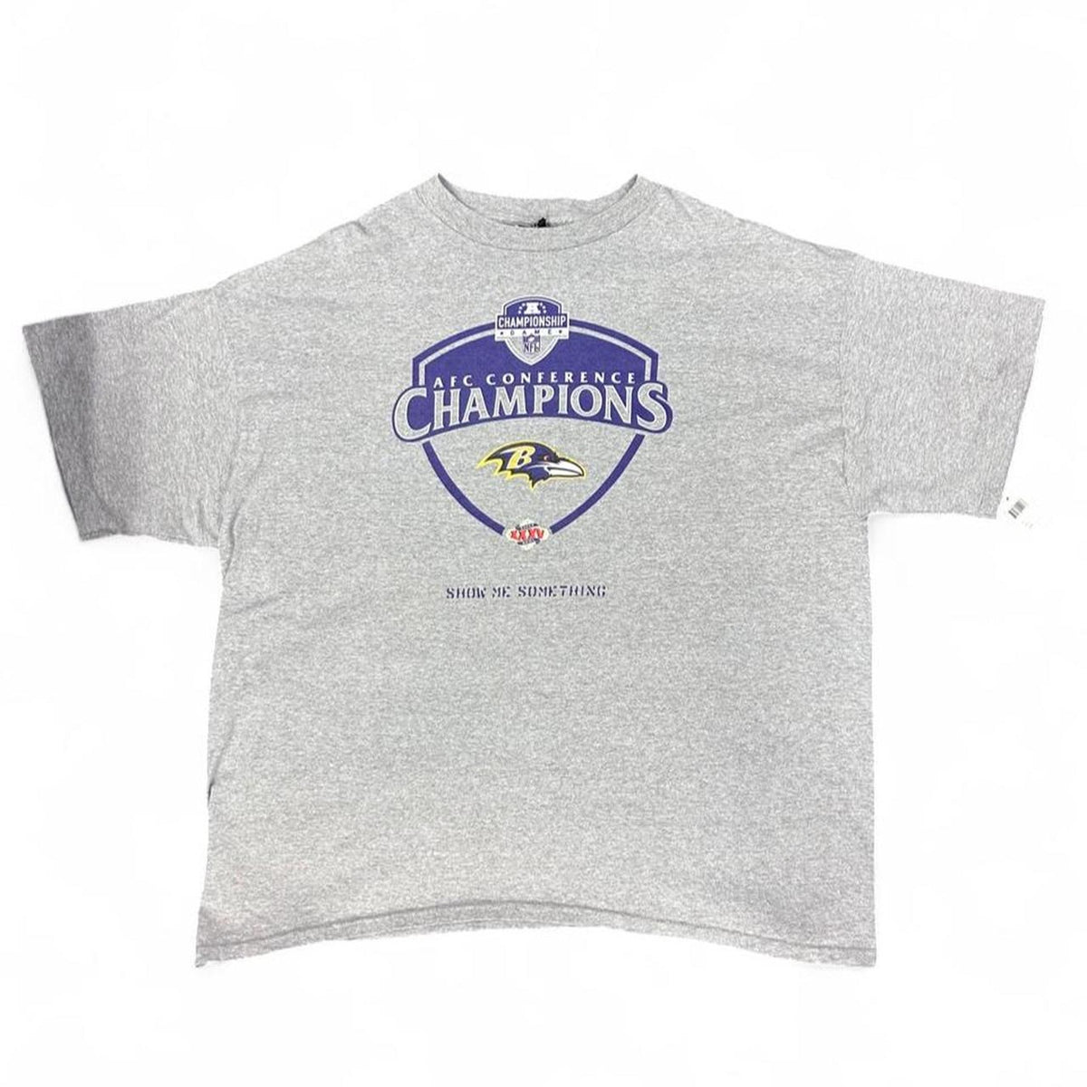 Vintage 2000s Baltimore Ravens AFC Conference Champions Gray Tee