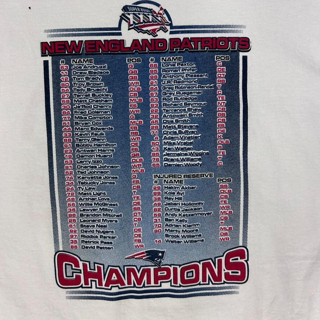 Vintage 2002 New England Patriots Super Bowl Champions Team Players