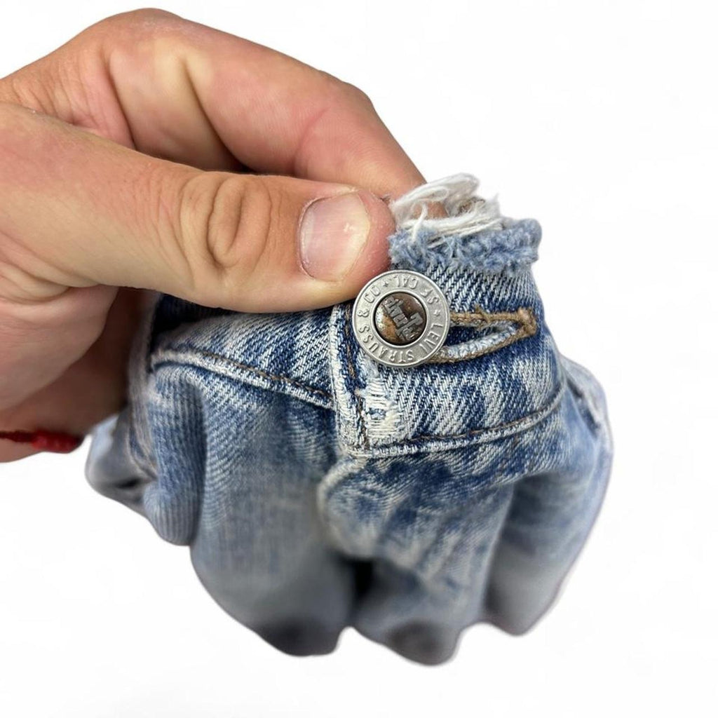 Vintage Levi’s Silvertab Baggy Light wash Raw Cut Distressed Grunge Y-2k Denim