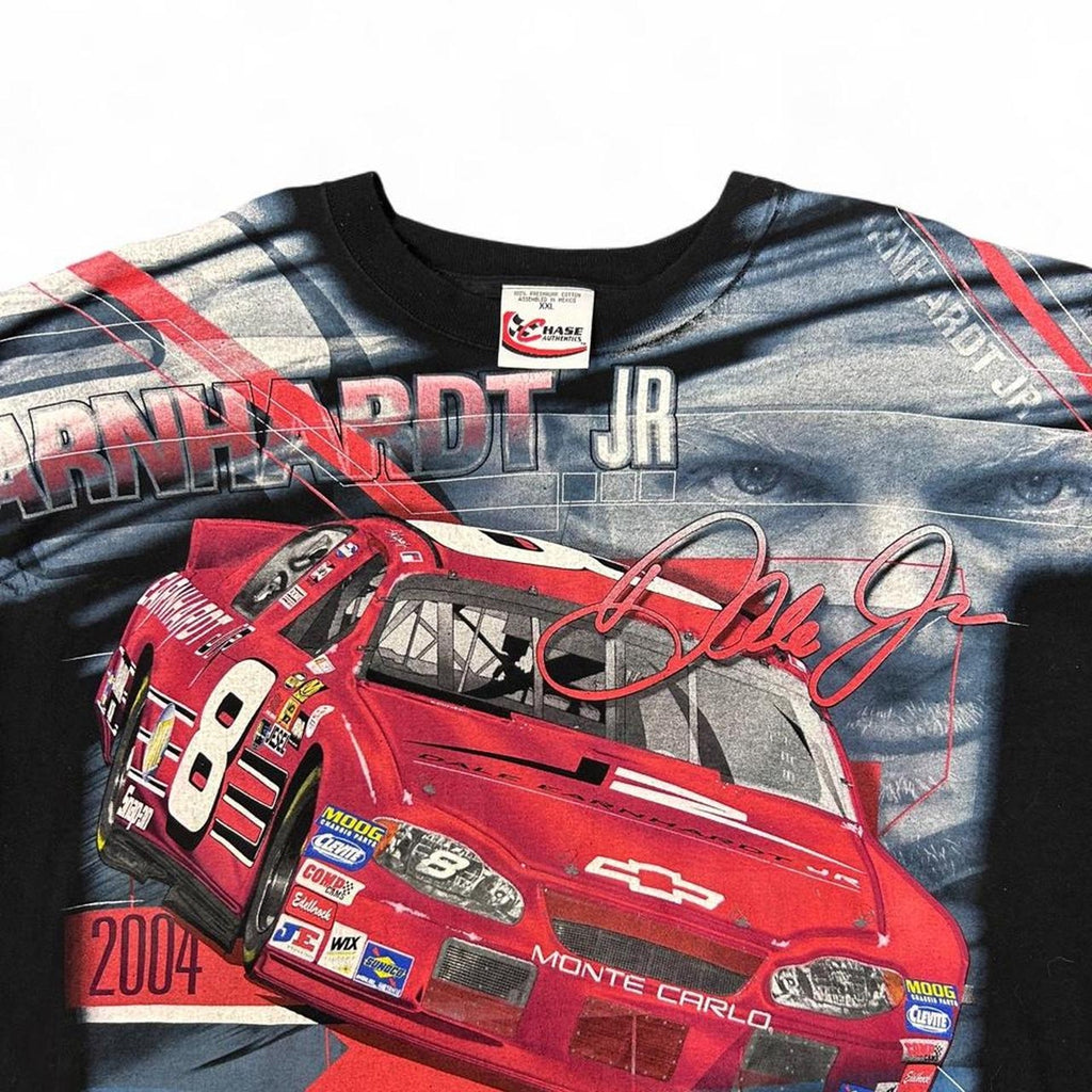 Vintage AOP Dale Earnhardt Jr. Nascar All Over Print T Shirt Large Dominator NOS