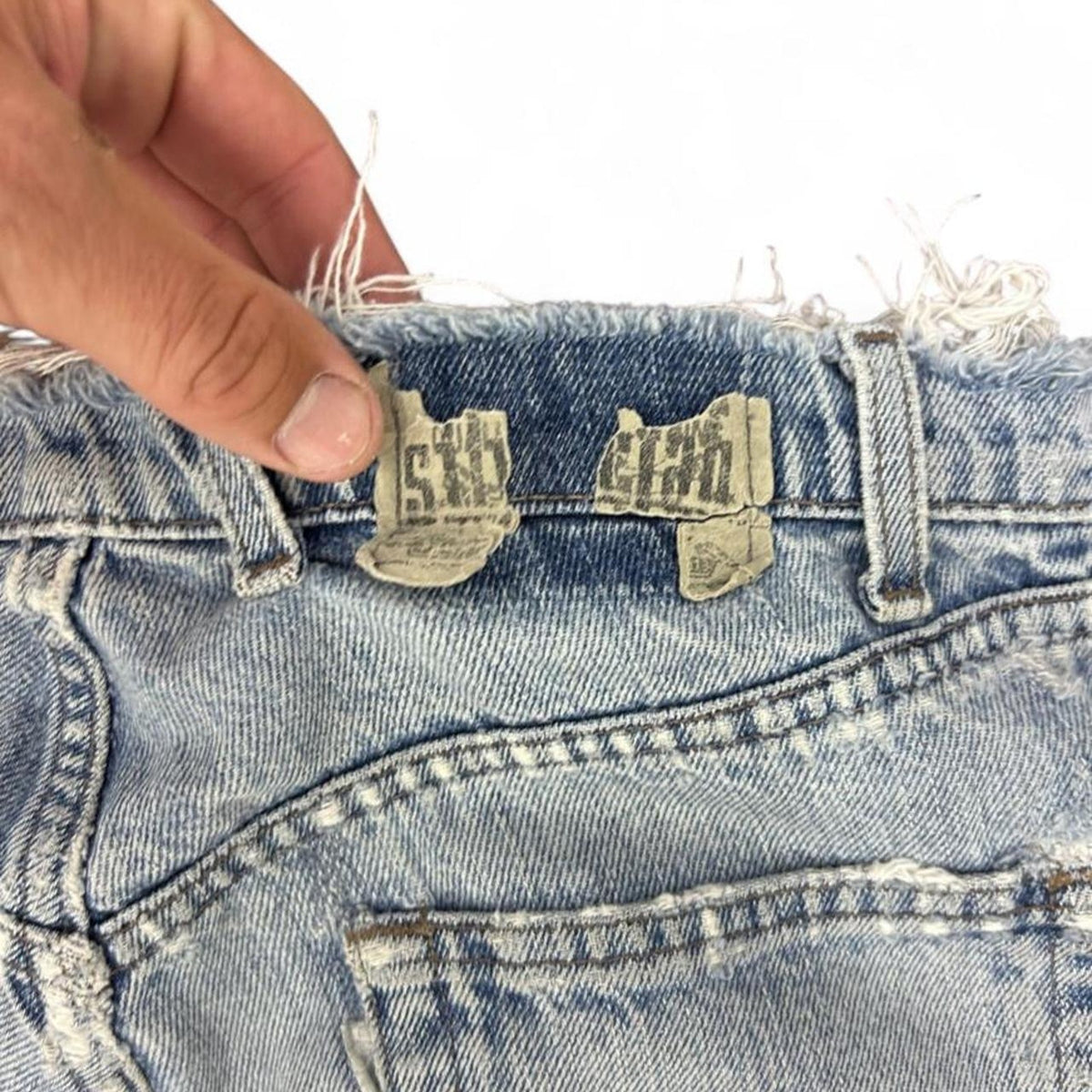 Vintage Levi’s Silvertab Baggy Light wash Raw Cut Distressed Grunge Y-2k Denim