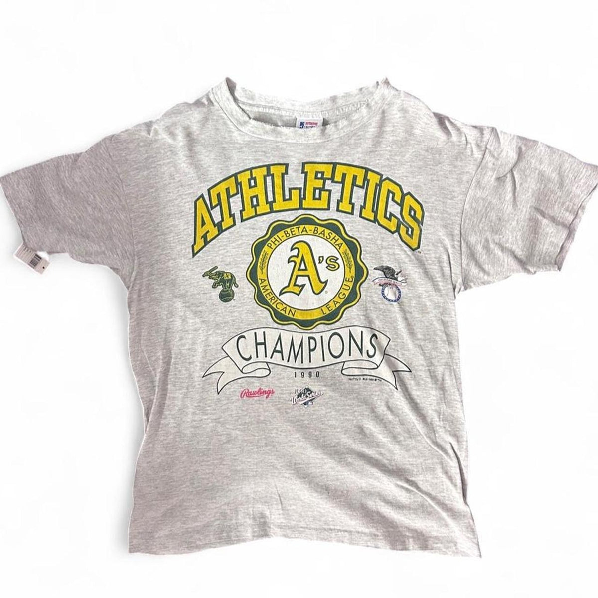 Vintage 1990 Oakland Athletics Champions World Series Rawlings MLB Single Stitch
